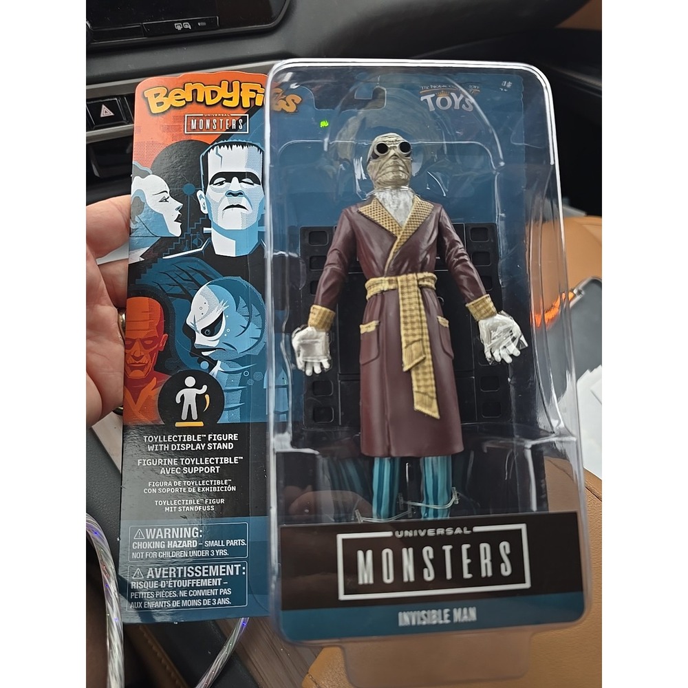 Invisible Man Bendyfigs Universal Monsters Noble Collection Toys Figure w. Stand